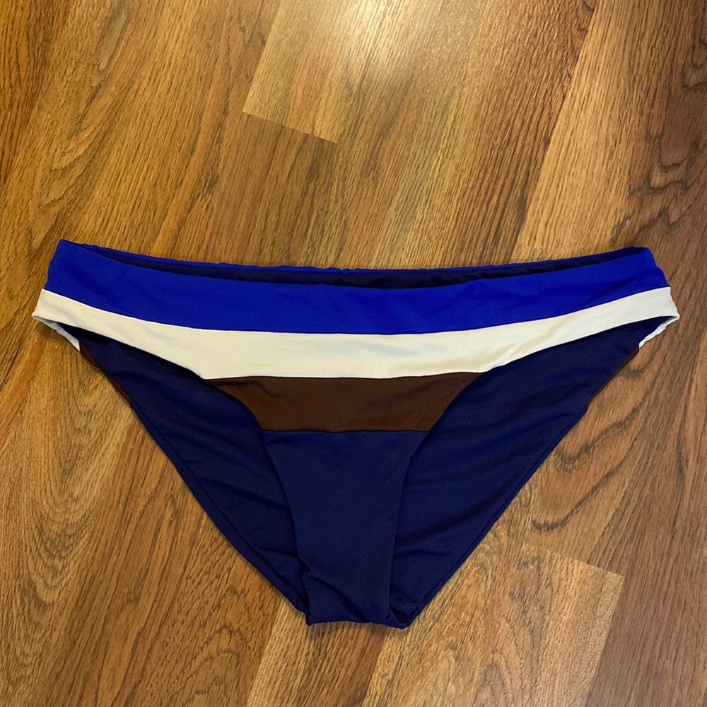 Becca blue stripped bikini bottoms